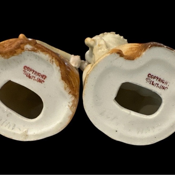 L&M Bisque Porcelain Bisque Figurines Victorian Couple set Vintage Tallest 9" - Picture 5 of 5